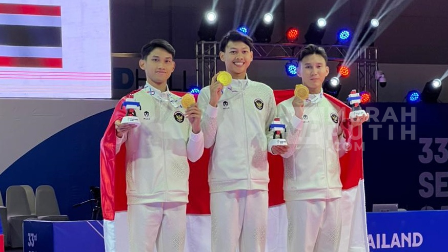 Taekwondo Beregu Putra Sumbang Emas Pertama Indonesia di SEA Games Thailand