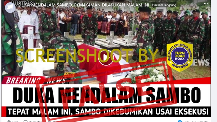 [HOAKS atau FAKTA]: Ferdy Sambo Dimakamkan pada 23 April