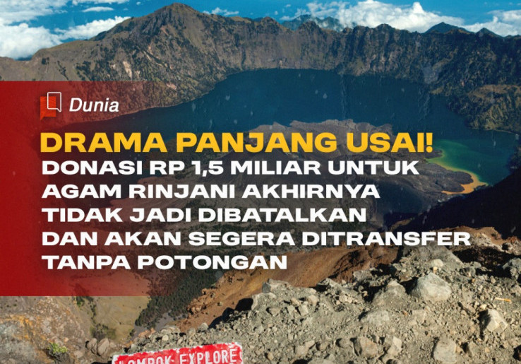 Setelah Drama Panjang Donasi Agam Rinjani Akhirnya Bisa Cair dan Segera Dikirim Tanpa Potongan 