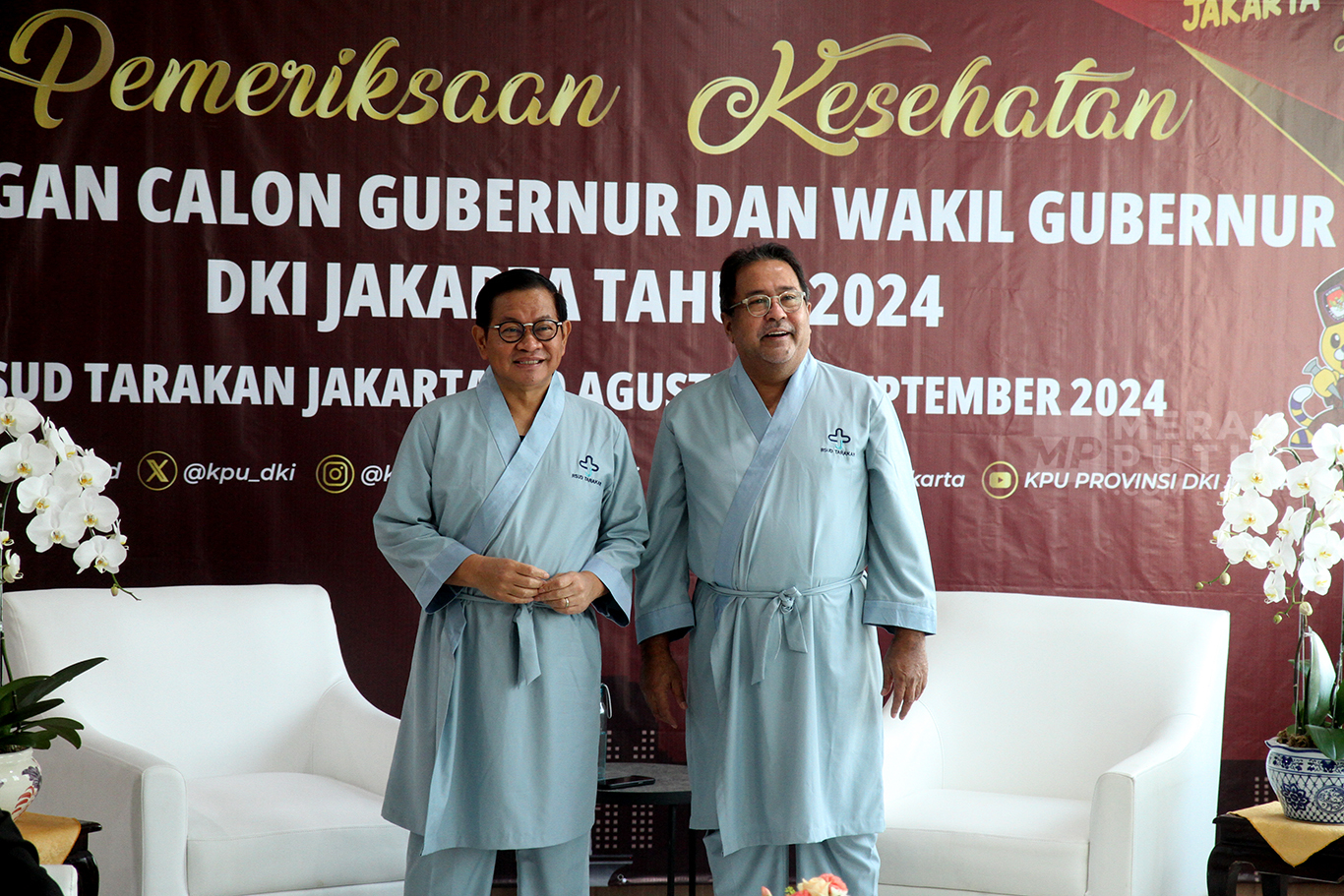 Pramono Anung & Rano Karno Jalani Pemeriksaan Kesehatan Pilkada DKI Jakarta 2024 di RSUD Tarakan
