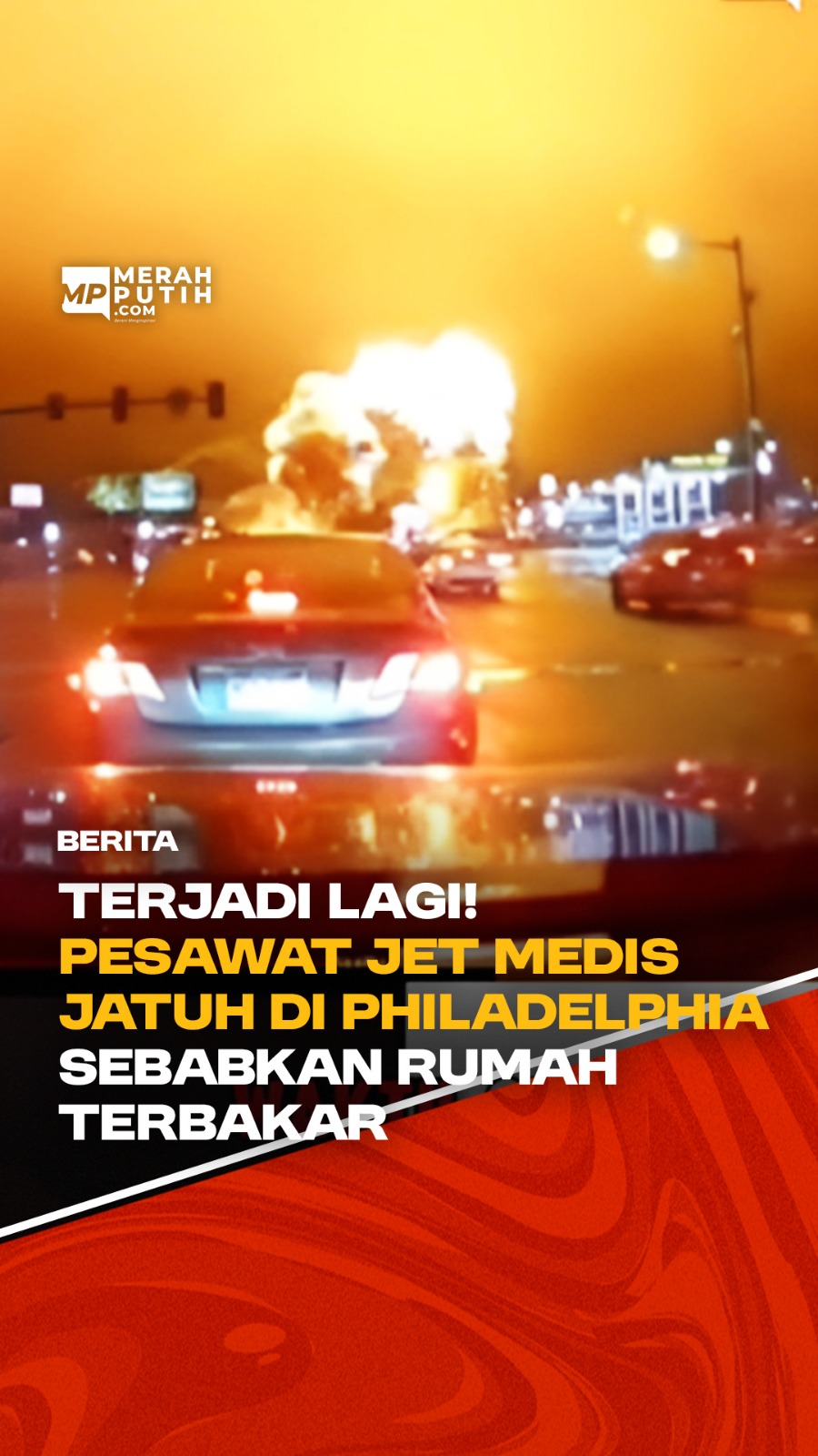 Ngeri! Terjadi Lagi Pesawat Jet Medis Jatuh di Philadelphia Sejumlah Rumah Terbakar