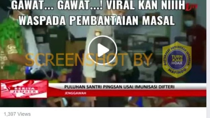 [HOAKS atau FAKTA]: Sejumlah Santri di Jember Bertumbangan Usai Divaksin Sinovac