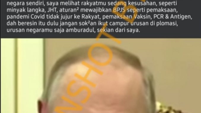 Tangkapan layar hoaks.