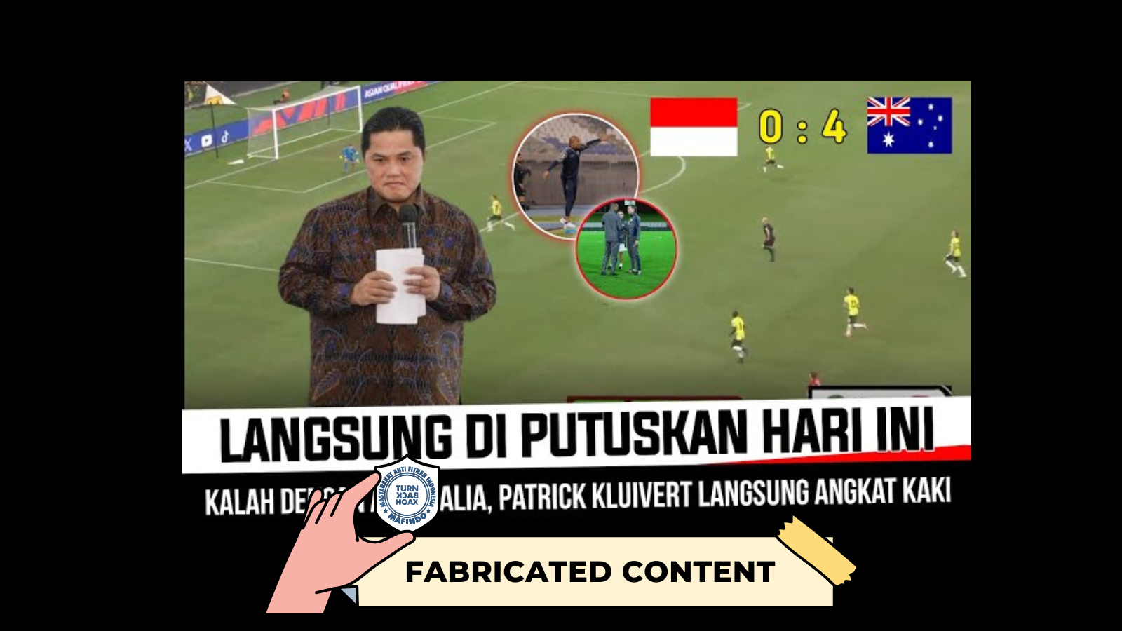 [HOAKS atau FAKTA]: Patrick Kluivert Bakal Dipecat setelah Indonesia Dibantai Australia