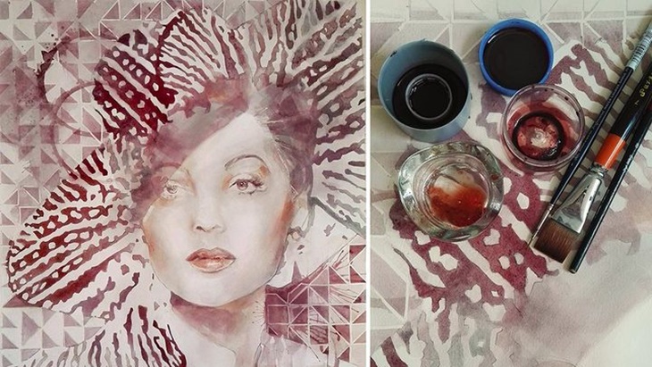 Mengintip Karya Seni Lukis Unik dari Anggur Merah