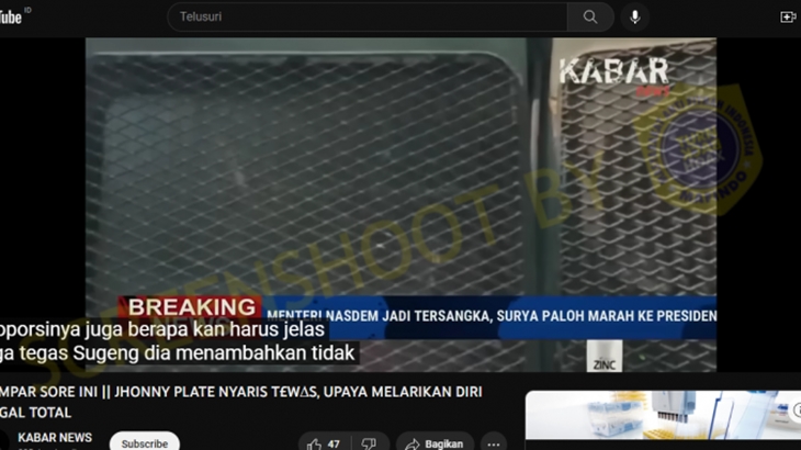 [HOAKS atau FAKTA]: Johnny G Plate Nyaris Tewas saat Berupaya Melarikan Diri