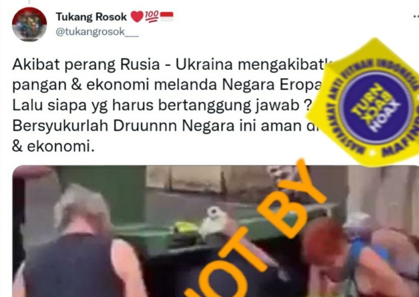 [HOAKS atau FAKTA]: Alami Krisis Akibat Perang di Ukraina, Warga Eropa Berebut Makanan