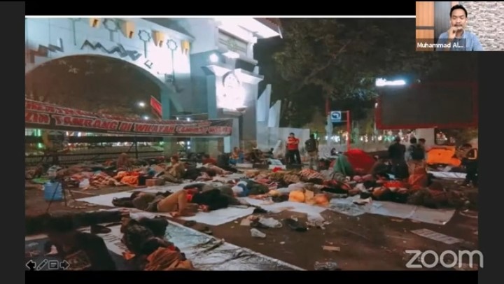 Direktur WALHI Sulsel Muhammad Al Amin dalam webinar bertajuk Jejak Gubernur Nurdin Abdullah dalam Konflik Tambang di Kodingareng dan Makassar New Port, Minggu (28/2).