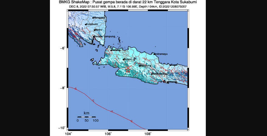Gempa Magnitudo 5,8 Guncang Sukabumi, Terasa hingga Bandung dan Jakarta