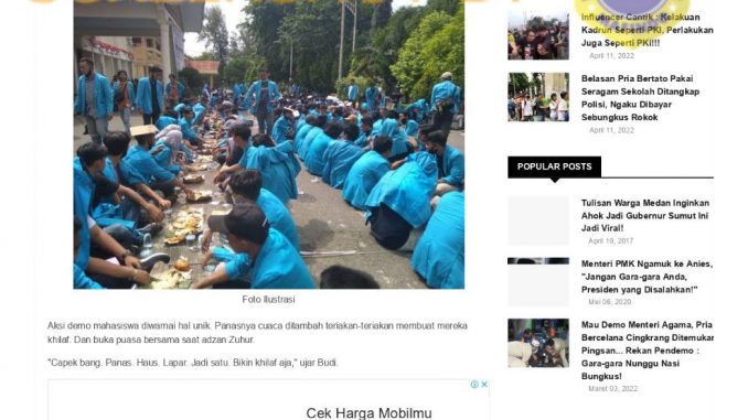 [HOAKS atau FAKTA]: Saat Demo 10 April, Mahasiswa Serentak Batal Puasa 