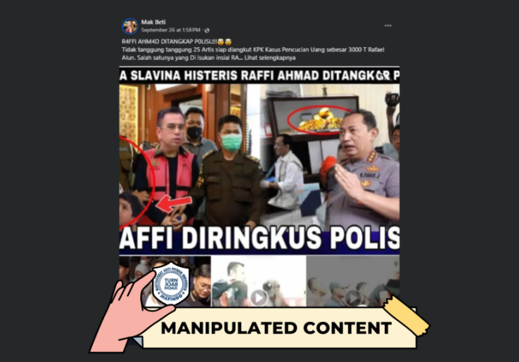 [HOAKS atau FAKTA]: Raffi Ahmad Diproses Polisi, Buntut Kasus Cuci Uang Rp 3 Ribu Triliun yang Libatkan Rafael Alun