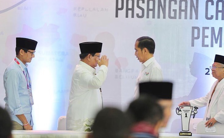 Prabowo dan Jokowi di KPU Pusat