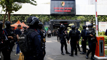 Gedung Ditreskrimsus Polda Metro Jaya Dijaga Puluhan Personel Brimob