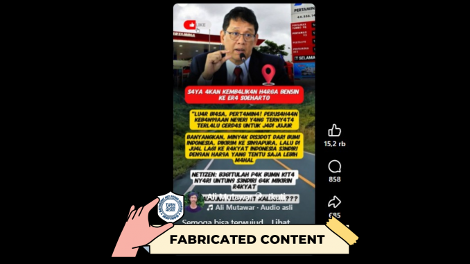 [HOAKS atau FAKTA]: Menkeu Purbaya Bakal Kembalikan Harga BBM di Indonesia seperti Era Soeharto