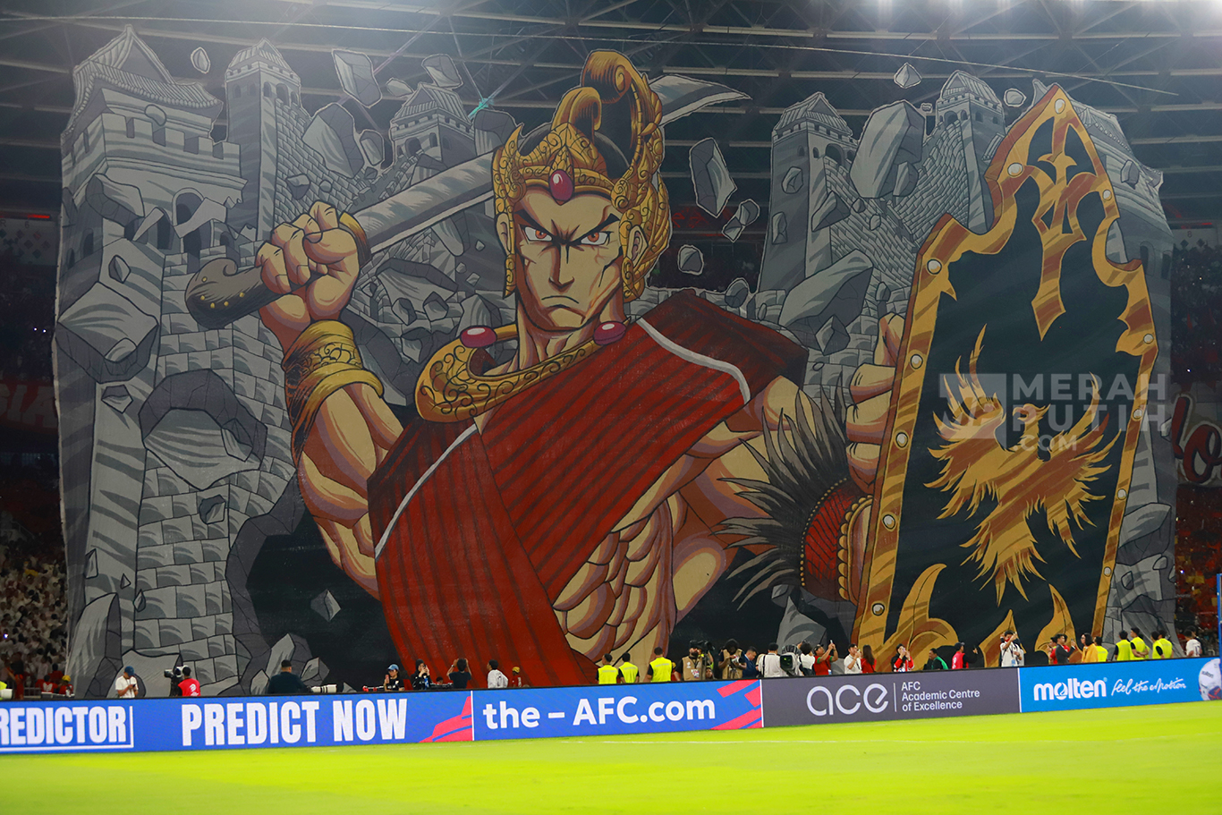 Wajah Gahar Koreografi Gatot Kaca Dukung Laga Timnas Indonesia Lawan China di Stadion GBK
