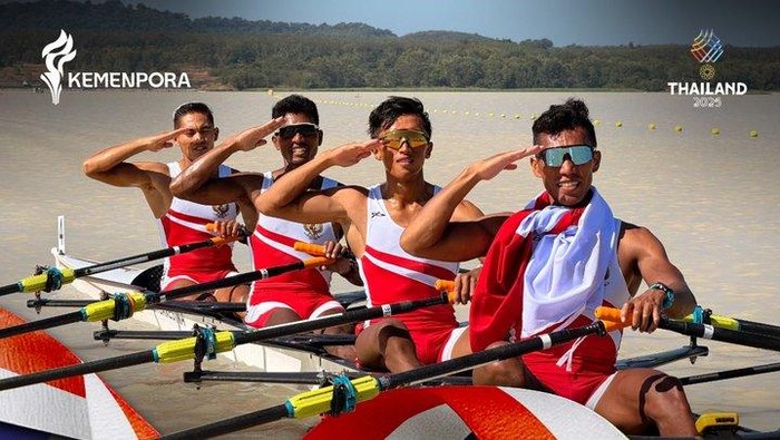 Tim Dayung Putra Indonesia Tampil Ganas di SEA Games 2025 Thailand, Borong Medali Emas
