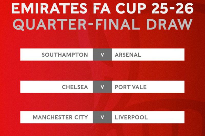 Hasil Lengkap Undian Perempat Final Piala FA: Duel City-Liverpool, Chelsea-Arsenal Ketemu Tim Kasta Bawah