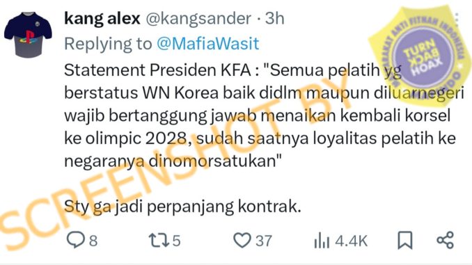 Kabar mengenai Shin Tae-yong yang batal memperpanjang kontraknya