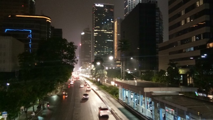 Suasana ibu kota Jakarta pada malam hari. (Antaranews)