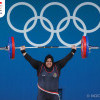 Aksi Lifter Indonesia Nurul Akmal di Ajang Olimpade Paris 2024