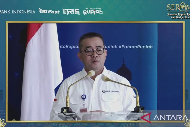 Kepala Departemen Pengelolaan Uang Bank Indonesia Marlison Hakim dalam Semarak Rupiah Ramadhan dan Berkah Idul Ftri 2023, Senin (20/3/2023). ANTARA/Sanya Dinda