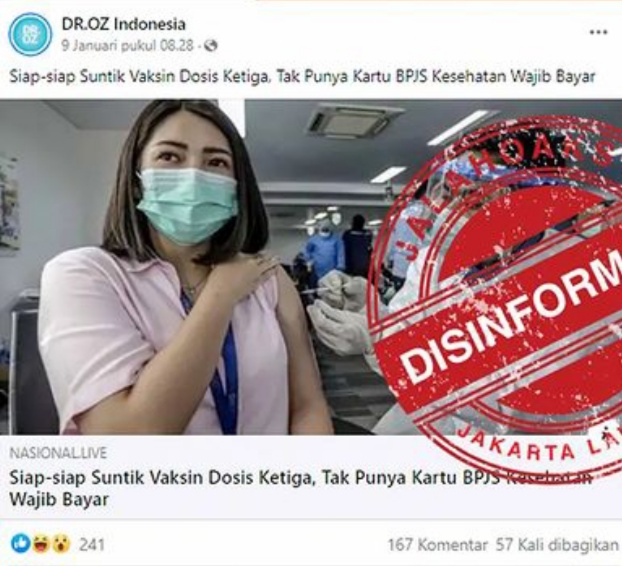 Tangkapan layar hoaks.