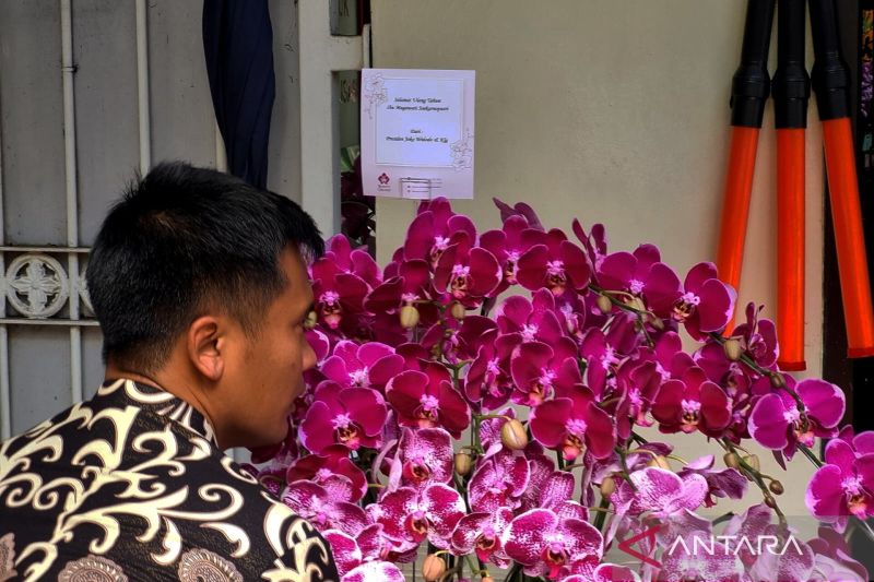 Jokowi Kirim Bunga Anggrek Bulan Ungu ke Ultah Megawati