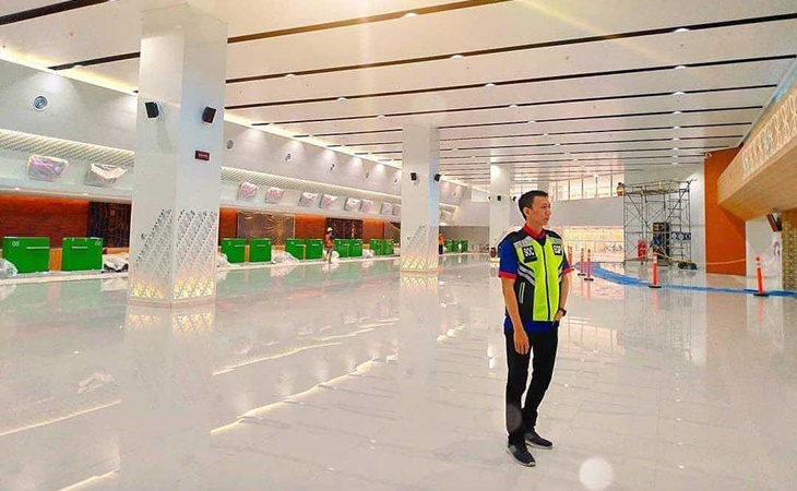 Pemandangan stasiun Kereta Bandara di Solo, Jawa Tengah
