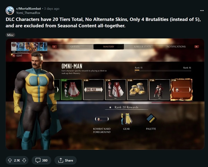 Fans khawatir dengan DLC yang akan datang. (Foto: reddit)