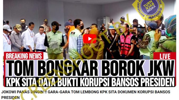 [HOAKS atau FAKTA]: Tom Lembong Jadi TSK karena Bongkar Korupsi Jokowi