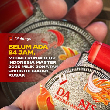 Belum Ada 24 Jam, Medali Runner-up Indonesia Masters 2025 Milik Jonatan Christie Rusak