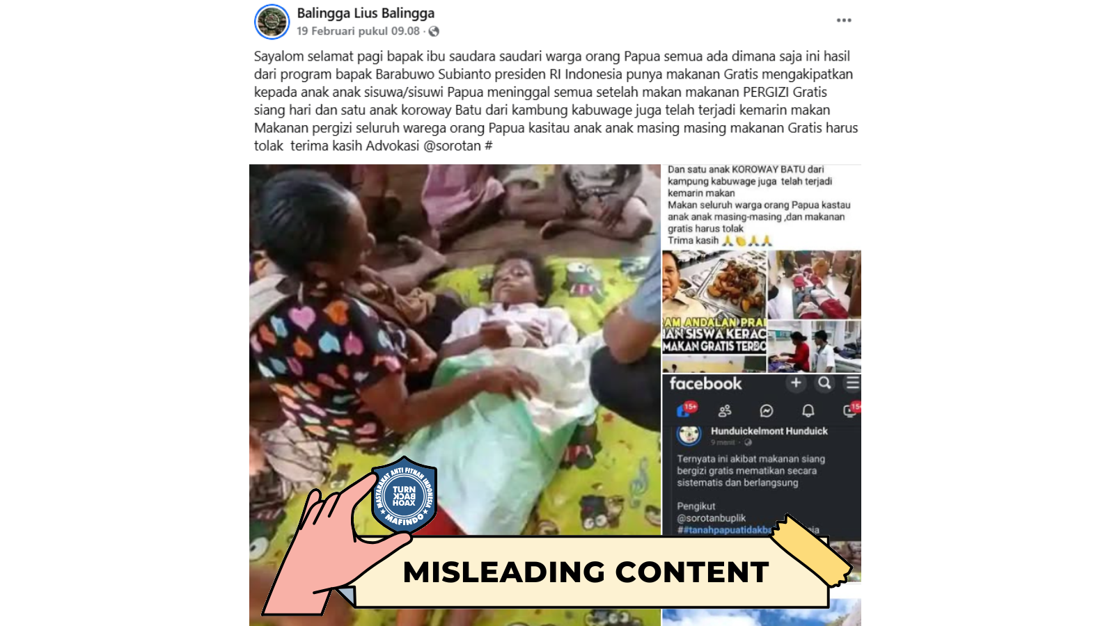 [HOAKS atau FAKTA]: Siswa SD di Papua Meninggal Keracunan Usai Menyantap MBG