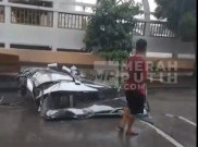 Kubah Masjid Agung Sukoharjo Patah Diterjang Angin Ribut