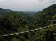 Menjajal Jembatan Gantung Terpanjang se-Asia Tenggara di Situ Gunung Sukabumi  