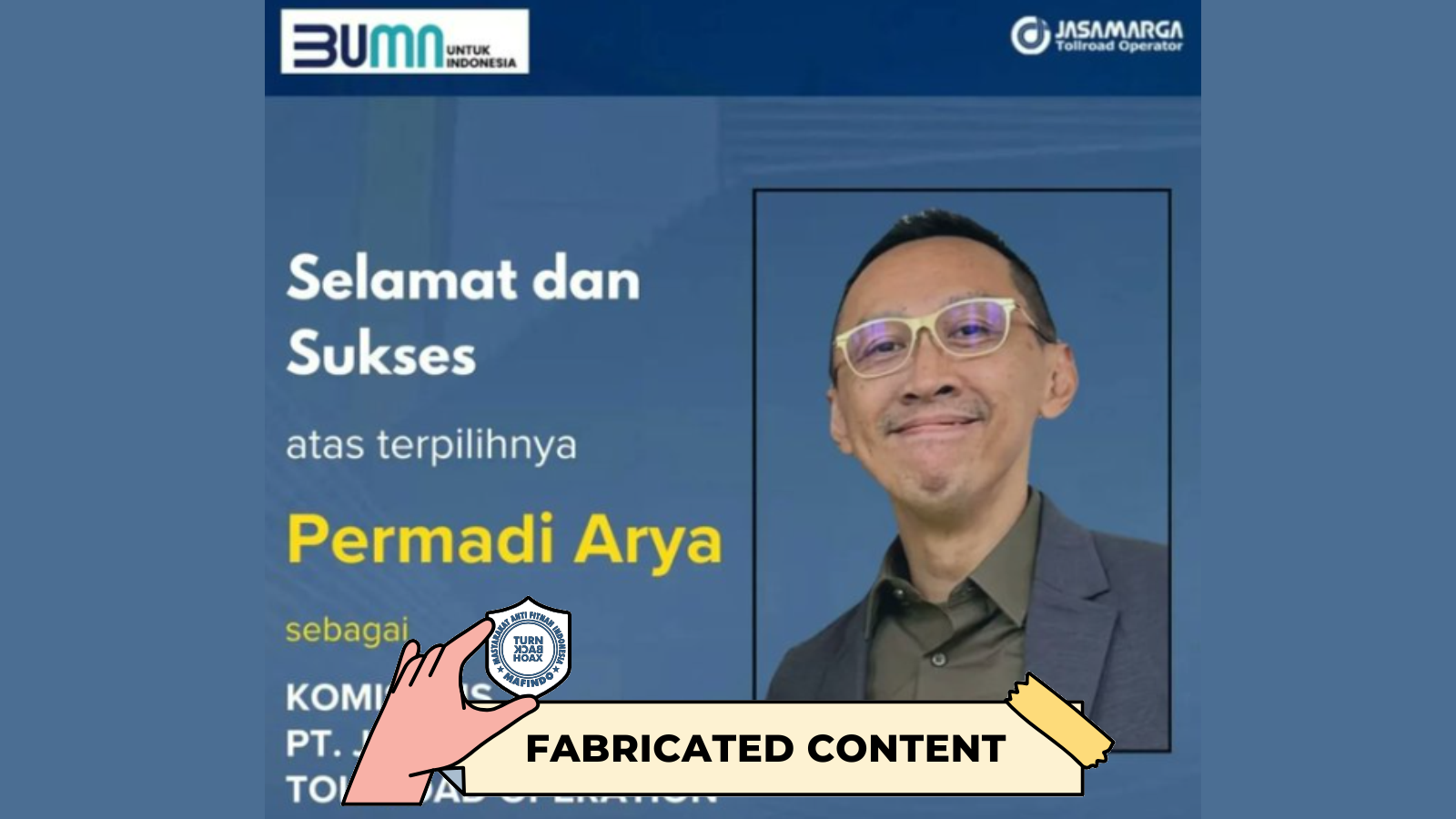 [HOAKS atau FAKTA] : Abu Janda jadi Komisaris BUMN Jasamarga