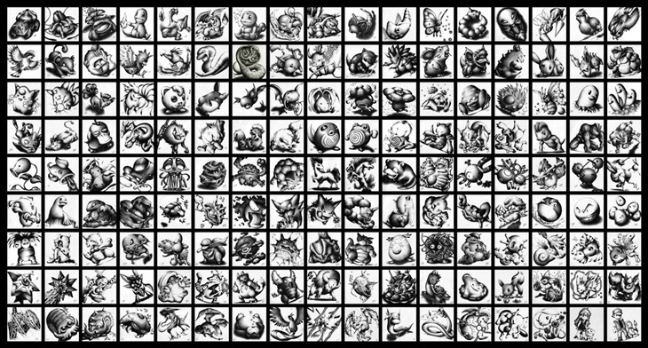 Butuh Waktu 9 Tahun, 151 Karikatur Pokemon Ini Berhasil Digambar