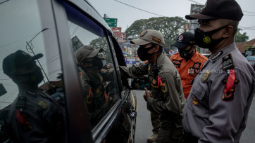 Penyekatan Mudik Jalan Raya Parung Bogor