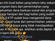 [HOAKS atau FAKTA]: Ada Bansos Rp 600 Ribu bagi Pemilik E-KTP Belum Dapat Bantuan #dirumahaja