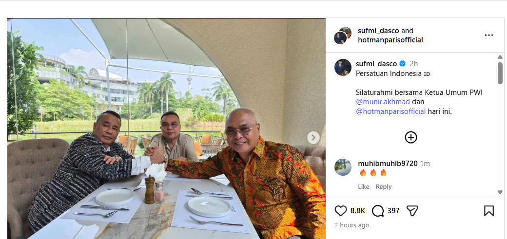 Alasan Ketum PWI Cabut Laporan Polisi Hotman Paris Setelah Maksi Bareng Dasco