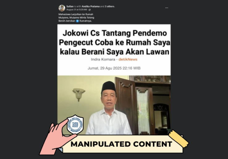 [HOAKS atau FAKTA]: Jokowi Tantang Demonstran Datang ke Rumahnya, Siap Lawan Sendirian