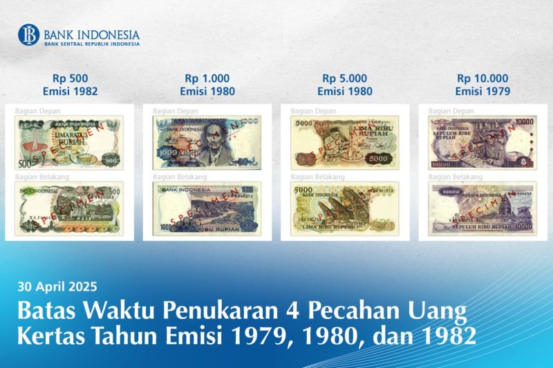 Uang Cetakan Tahun 80 - 82 Segera Tidak Berlaku, Bisa Ditukar Sampai 30 April 2025