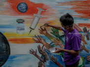 Mural Bertema Virus COVID-19 Hiasi Kampung Pink Tangerang