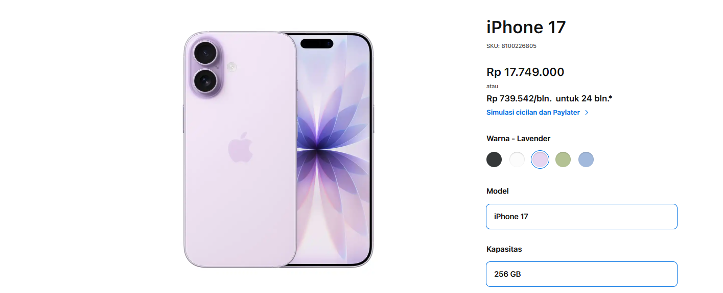 Harga iPhone 17 di iBox masih sama