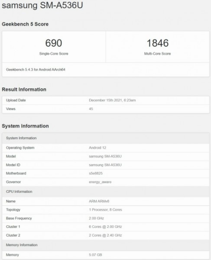 Menguak Detail Smartphone Samsung Galaxy A53 5G