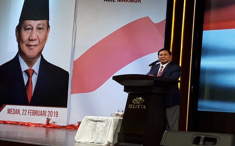 Prabowo Subianto menyampaikan sambutan