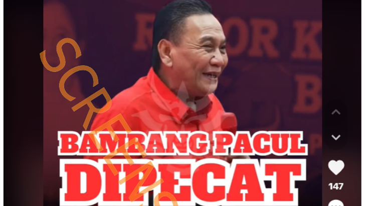 [HOAKS atau FAKTA] : PDI-P Gagal Menang di Pilgub Jateng, Bambang ‘Pacul’ Dipecat