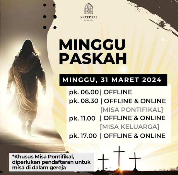 Jadwal Misa Pekan Suci Paskah di Katedral Jakarta