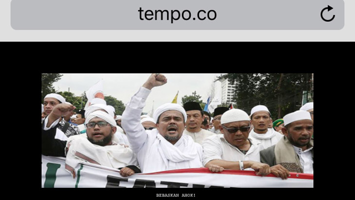 Situs Tempo Diretas, Muncul Foto Habib Rizieq Minta Ahok Dibebaskan