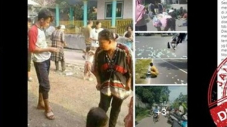 [HOAKS atau FAKTA]: Pemuda Depresi Hamburkan Uang Rp 321 Juta ke Jalan