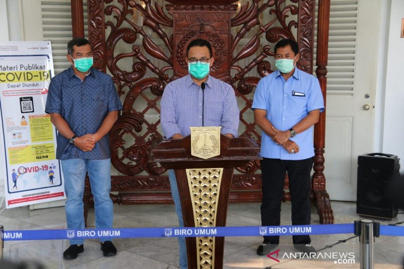 Gubernur DKI Jakarta Anies Baswedan saat jumpa pers di Jakarta. (ANTARA/HO/Humas Pemprov DKI Jakarta)